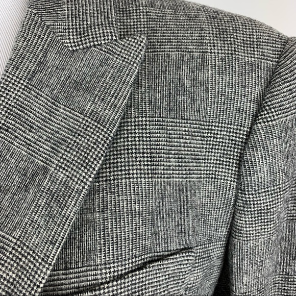 ZARA Black Plaid Double Breasted Blazer Medium - Picture 5 of 16